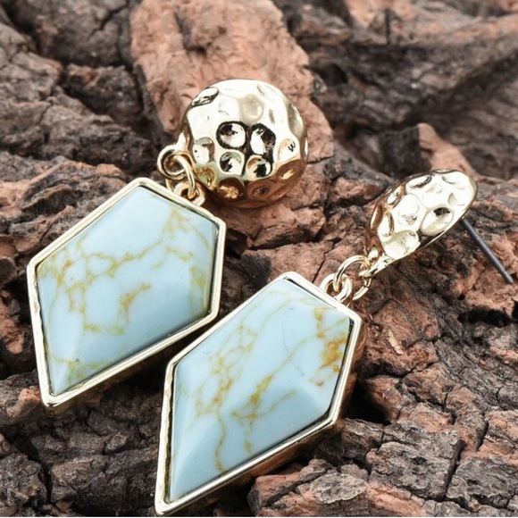 Sanctuary Project Blue Stone Geo Drop Earrings - Picture 13 of 17